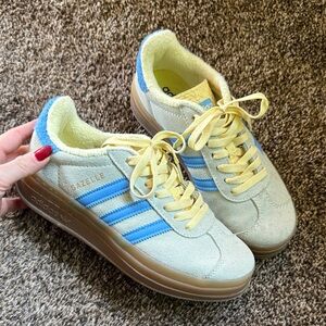 Adidas Gazelle Women's Sneakers - Cream, Blue, and Yellow